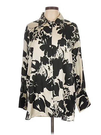 Pre-owned Zara Long Sleeve Blouse In White