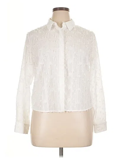 Pre-owned Zara Long Sleeve Blouse In White