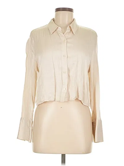 Pre-owned Zara Long Sleeve Blouse In White