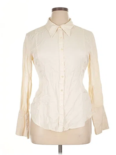 Pre-owned Zara Long Sleeve Blouse In White