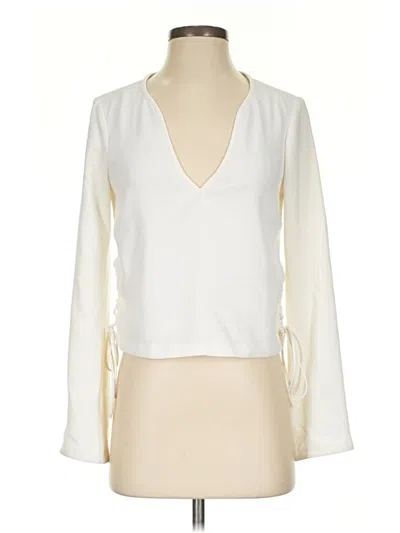 Pre-owned Zara Long Sleeve Blouse In White