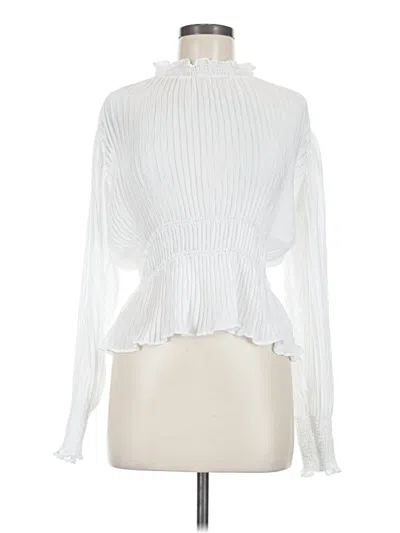 Pre-owned Zara Long Sleeve Blouse In White