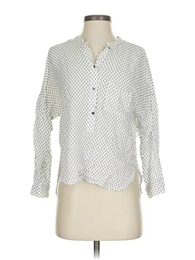Pre-owned Zara Long Sleeve Blouse In White