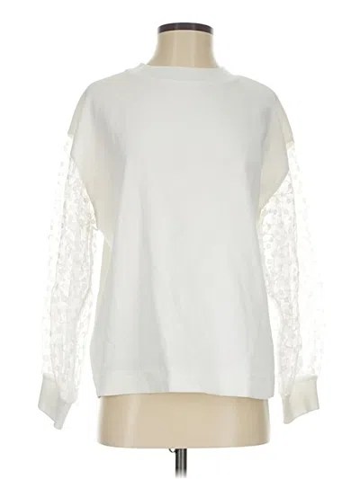 Pre-owned Zara Long Sleeve Blouse In White