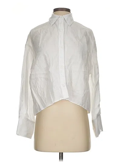 Pre-owned Zara Long Sleeve Blouse In White