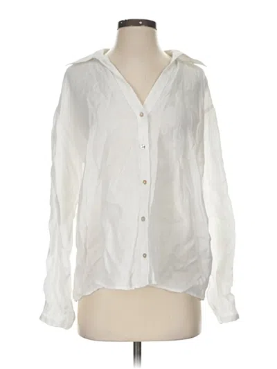 Pre-owned Zara Long Sleeve Blouse In White