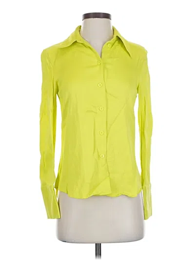 Pre-owned Zara Long Sleeve Blouse In Yellow