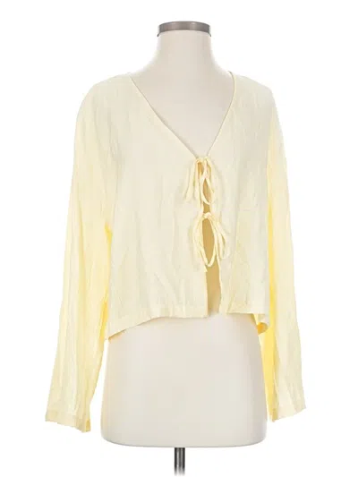 Zara Long Sleeve Blouse In Yellow
