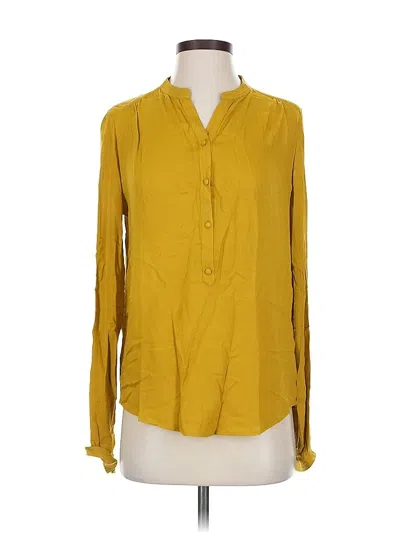 Pre-owned Zara Long Sleeve Blouse In Yellow