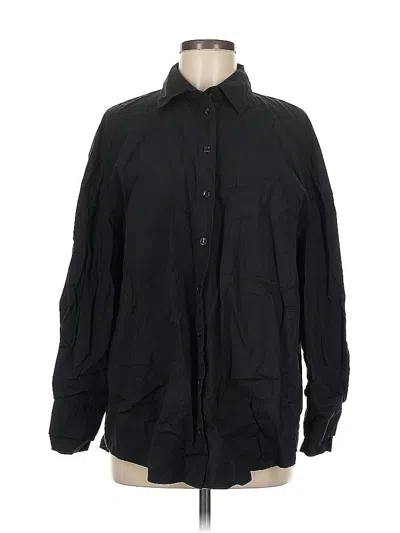 Pre-owned Zara Long Sleeve Button Down Shirt In Black