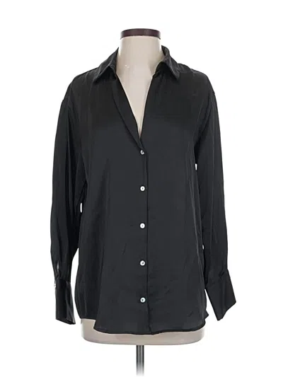 Pre-owned Zara Long Sleeve Button Down Shirt In Black