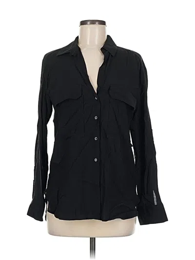 Pre-owned Zara Long Sleeve Button Down Shirt In Black
