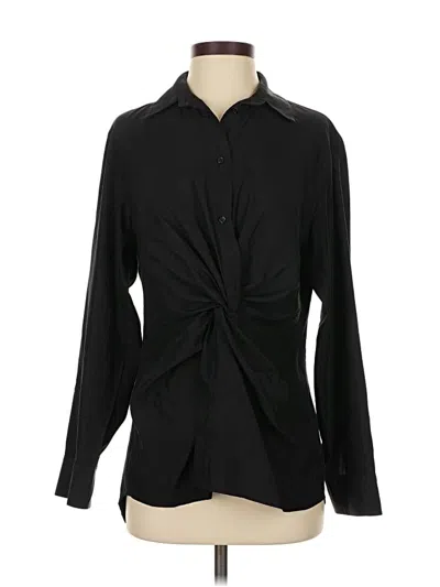 Pre-owned Zara Long Sleeve Button Down Shirt In Black