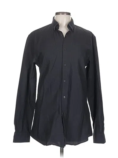 Pre-owned Zara Long Sleeve Button Down Shirt In Black