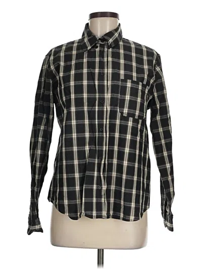 Pre-owned Zara Long Sleeve Button Down Shirt In Black