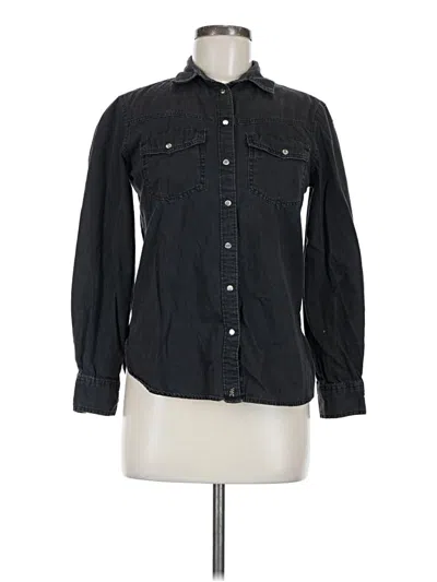 Pre-owned Zara Long Sleeve Button Down Shirt In Black