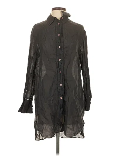 Pre-owned Zara Long Sleeve Button Down Shirt In Black