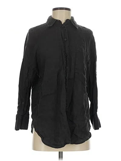 Pre-owned Zara Long Sleeve Button Down Shirt In Black