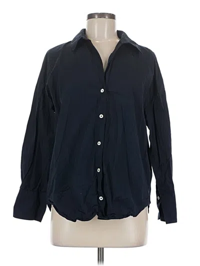 Pre-owned Zara Long Sleeve Button Down Shirt In Black
