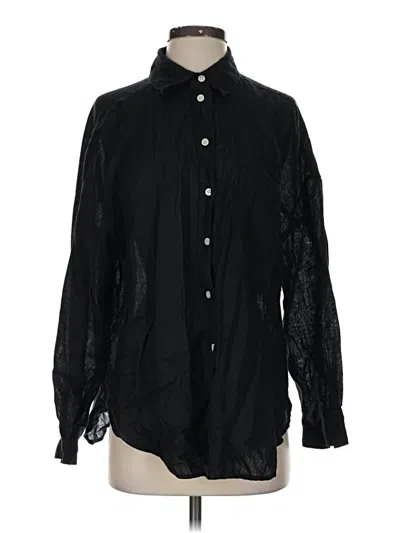 Pre-owned Zara Long Sleeve Button Down Shirt In Black