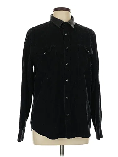 Pre-owned Zara Long Sleeve Button Down Shirt In Black