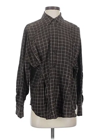 Pre-owned Zara Long Sleeve Button Down Shirt In Black