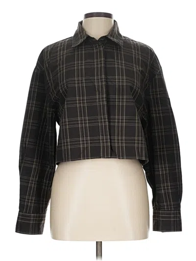 Pre-owned Zara Long Sleeve Button Down Shirt In Black