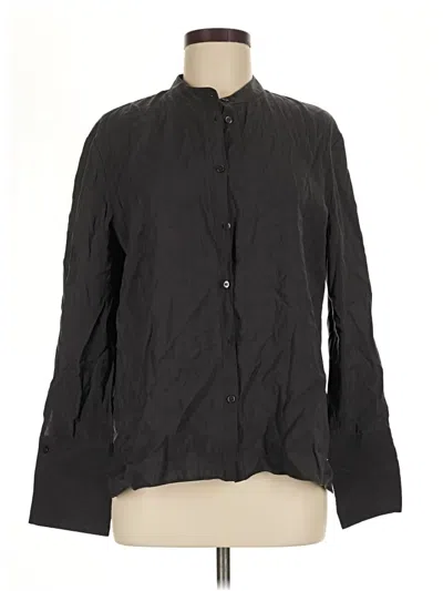 Pre-owned Zara Long Sleeve Button Down Shirt In Black