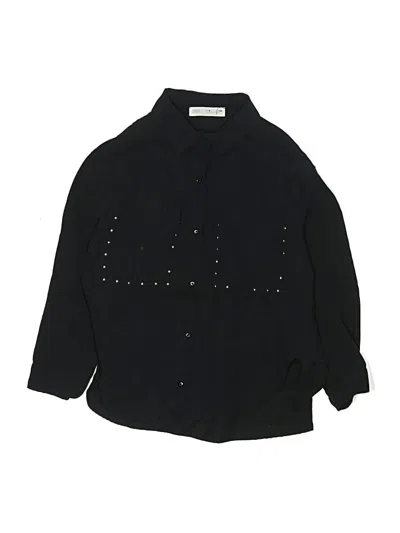 Pre-owned Zara Kids' Long Sleeve Button Down Shirt In Black