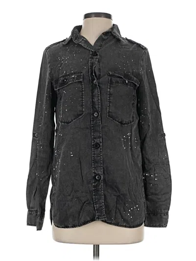 Pre-owned Zara Long Sleeve Button Down Shirt In Black