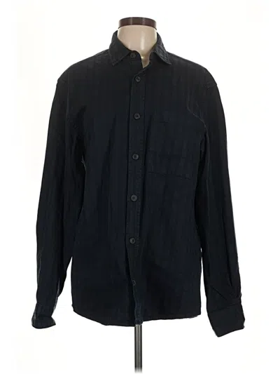 Pre-owned Zara Long Sleeve Button Down Shirt In Black