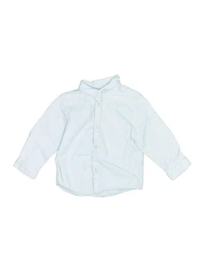 Pre-owned Zara Kids' Long Sleeve Button Down Shirt In Blue