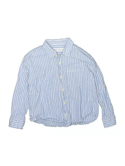 Pre-owned Zara Kids' Long Sleeve Button Down Shirt In Blue