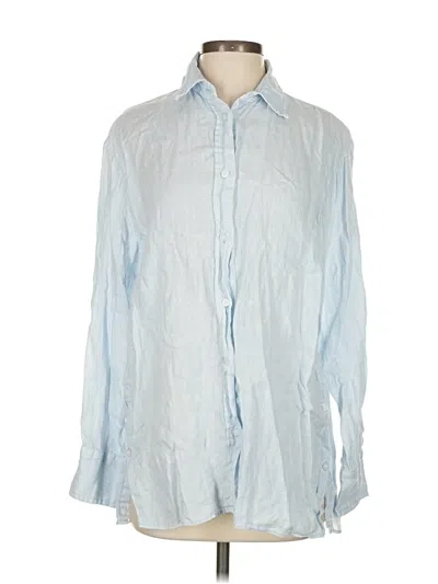 Pre-owned Zara Long Sleeve Button Down Shirt In Blue