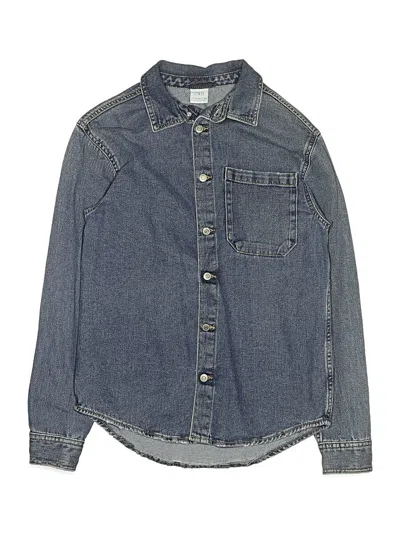 Pre-owned Zara Kids' Long Sleeve Button Down Shirt In Blue