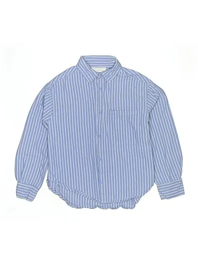 Pre-owned Zara Kids' Long Sleeve Button Down Shirt In Blue