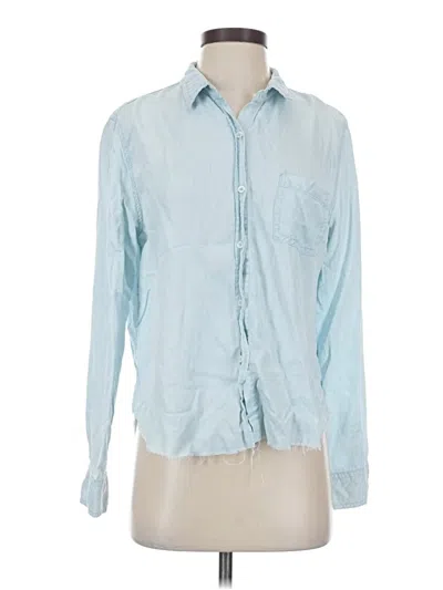 Pre-owned Zara Long Sleeve Button Down Shirt In Blue