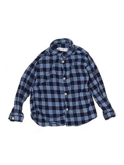 Pre-owned Zara Kids' Long Sleeve Button Down Shirt In Blue