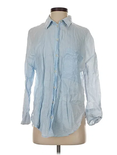 Pre-owned Zara Long Sleeve Button Down Shirt In Blue