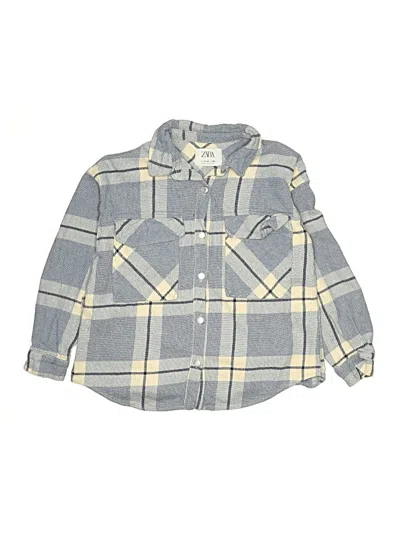Pre-owned Zara Kids' Long Sleeve Button Down Shirt In Blue