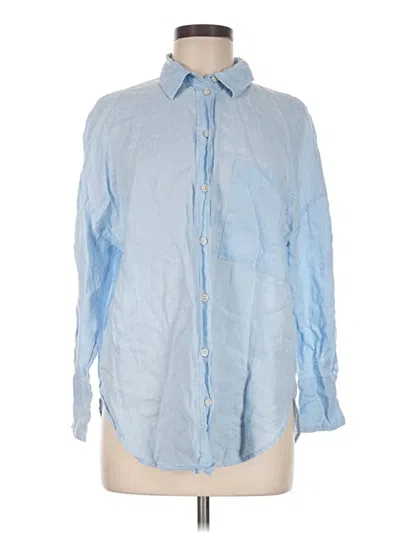 Pre-owned Zara Long Sleeve Button Down Shirt In Blue