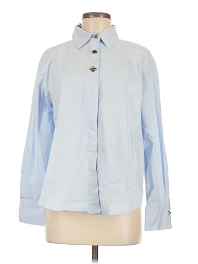 Pre-owned Zara Long Sleeve Button Down Shirt In Blue