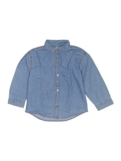 Pre-owned Zara Kids' Long Sleeve Button Down Shirt In Blue