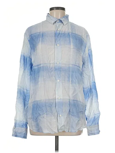 Pre-owned Zara Long Sleeve Button Down Shirt In Blue