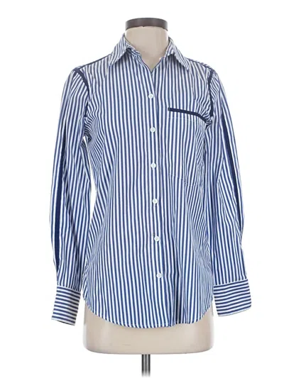 Pre-owned Zara Long Sleeve Button Down Shirt In Blue