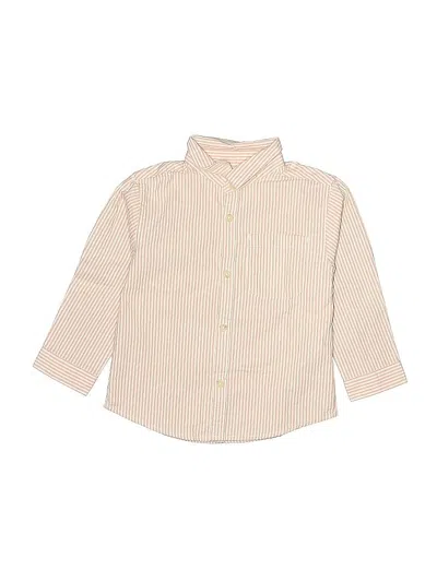 Pre-owned Zara Kids' Long Sleeve Button Down Shirt In Brown