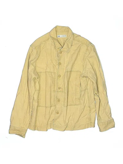 Pre-owned Zara Kids' Long Sleeve Button Down Shirt In Brown