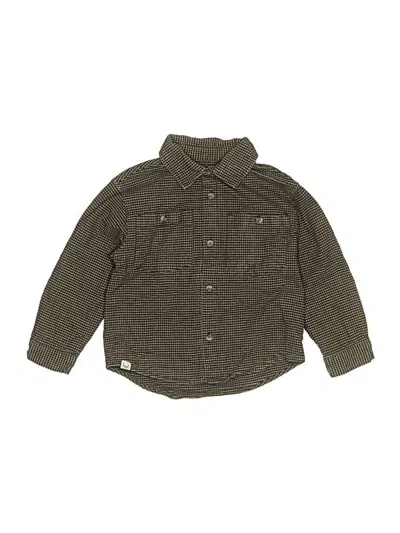 Pre-owned Zara Kids' Long Sleeve Button Down Shirt In Brown