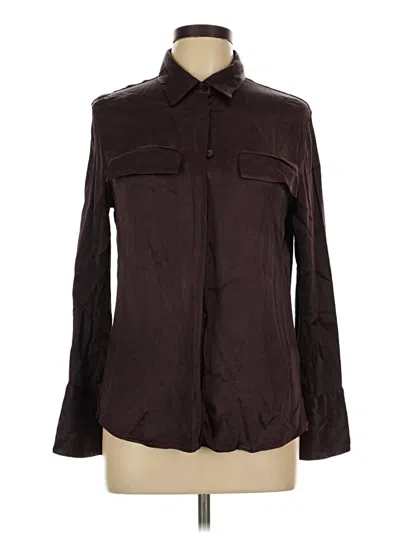 Pre-owned Zara Long Sleeve Button Down Shirt In Brown