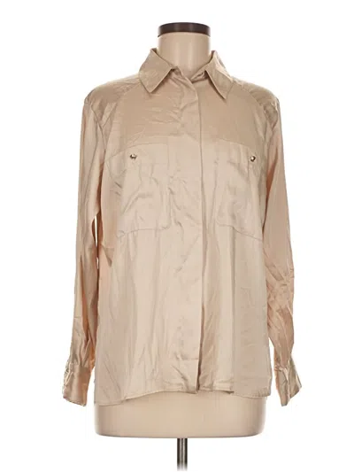 Pre-owned Zara Long Sleeve Button Down Shirt In Brown